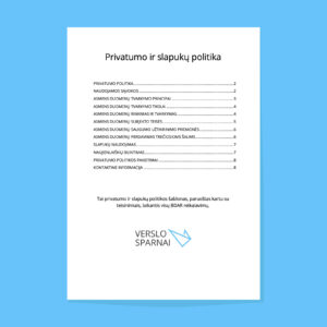 Privatumo ir slapukų politikos šablonas