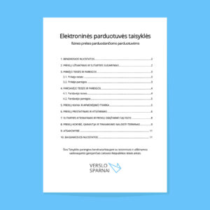El. parduotuvės taisyklių šablonas